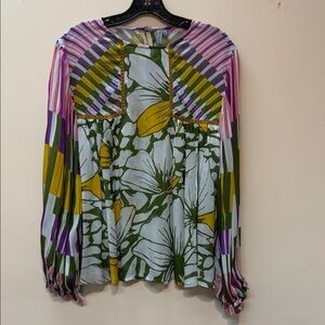 Vibrant Striped and Floral Women's Blouse